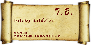 Teleky Balázs névjegykártya