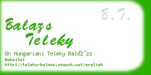 balazs teleky business card